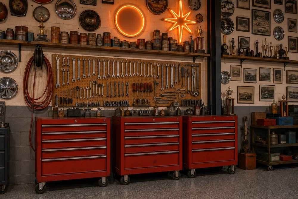 The tool wall and the shop collection